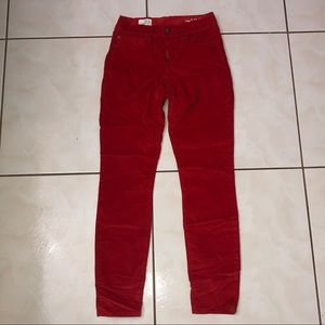 Gap red corduroy skinny jeans